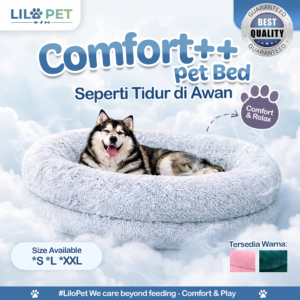 LILOPET Kasur Tencel JUMBO Pet Bed + Neck Support - M26