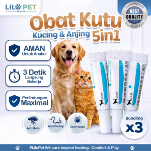 LILOPET - Paket isi 3 Obat Kutu Kucing Anjing Tetes
